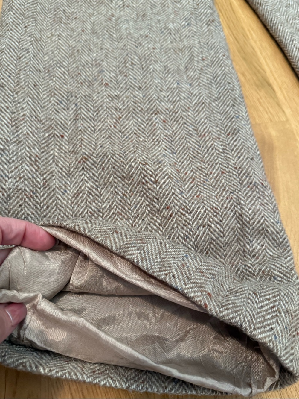 Evan Picone Gray Herringbone Wide-Leg Pants - Picture 4 of 8
